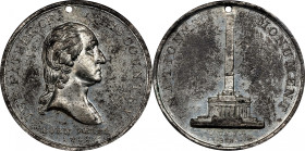 1848 National Monument Medal. Musante GW-178, Baker-320. White Metal. MS-60 (NGC).
39.40 mm. Pierced for suspension.

Estimate: $200