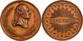 Undated (ca. 1865) Washington Star Medal. By George Hampden Lovett. Musante GW-272, Baker-97A. Copper. MS-63 RB (NGC).
32 mm.

Estimate: $250