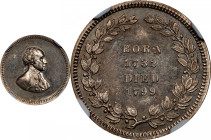 "1799" (ca. 1861) U.S. Mint Born and Died Medalet. By Anthony C. Paquet. First Obverse - First Wreath Reverse. Musante GW-443, Baker-156A, Julian PR-2...