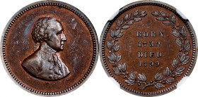 "1799" (ca. 1861) U.S. Mint Born and Died Medalet. By Anthony C. Paquet. First Obverse - First Wreath Reverse. Musante GW-443, Baker-156D, Julian PR-2...