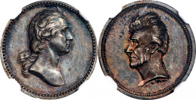 Undated (ca. 1862) U.S. Mint Washington and Jackson Medalet. By Anthony C. Paquet. AP Obverse - Jackson Reverse. Musante GW-448, Baker-223A, Julian PR...