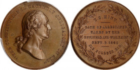 "1861" (1861-1904) U.S. Mint Oath of Allegiance Medal. By Anthony C. Paquet. Musante GW-476, Baker-279B, Julian CM-2. Bronze. MS-63 (PCGS).
30 mm.
...