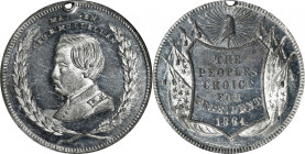 1864 George B. McClellan Campaign Medal. DeWitt-GMcC 1864-14. White Metal. MS-61 (NGC).
32 mm. Pierced for suspension.

Estimate: $100