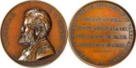 1868 Ulysses S. Grant Campaign Medal. DeWitt-USG 1868-2. Bronze. Mint State.
60.5 mm.

Estimate: $300