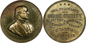 1872 Horace Greeley Campaign Medal. DeWitt-HG 1872-6. Brass. Mint State.
26 mm.
From Sotheby's sale of the Captain Andrew C. Zabriskie Collection, J...