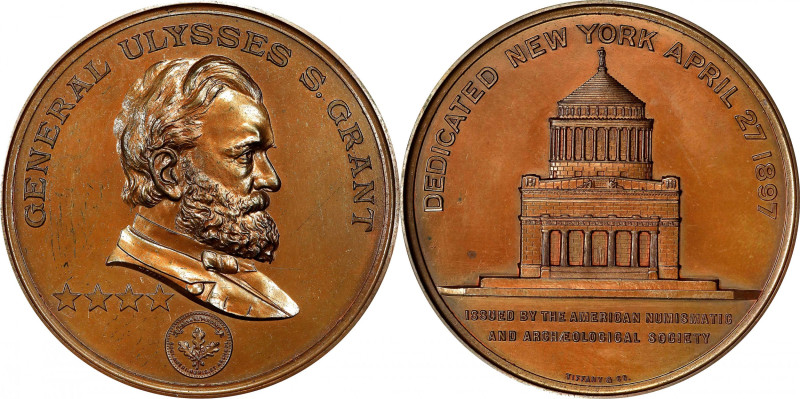 1897 Grant Monument Medal. By Tiffany & Co. Miller-11. Bronze. Mint State.
63.5...