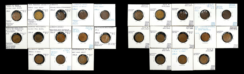 Lot of (13) Patriotic Civil War Tokens.
All copper or bronze, in grades that ra...