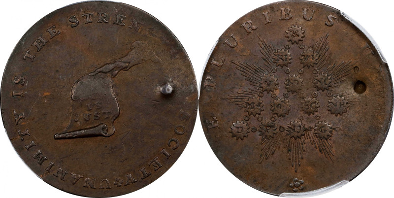 Undated (ca. 1793-1795) Kentucky Token. W-8800. Rarity-1. Copper. Plain Edge. EF...