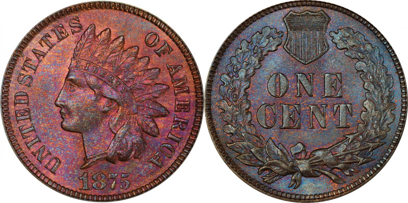 1875 Indian Cent. MS-64 RB (PCGS).
PCGS# 2122. NGC ID: 2282.
From the Collecti...