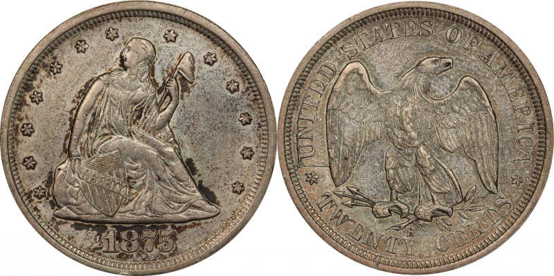 1875-S Twenty-Cent Piece. BF-5. Rarity-2. AU Details--Harshly Cleaned (PCGS).
P...