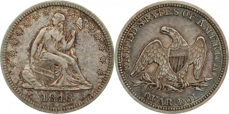 1846 Liberty Seated Quarter. EF-45 (PCGS).
PCGS# 5409. NGC ID: 23SW.
From the ...