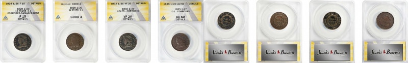 Lot of (4) Classic Head Half Cents. (ANACS).
Included are: 1828 C-1, 13 Stars, ...