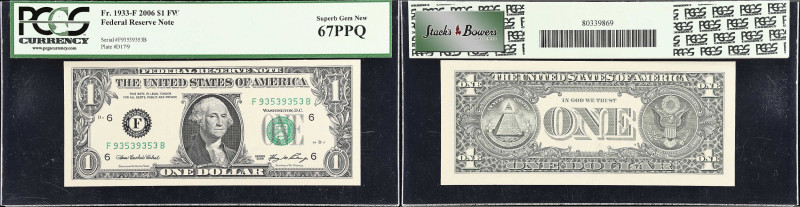 Lot of (3) Fr. 1933-F. 2006 $1 Federal Reserve Notes. Atlanta. PCGS Currency Gem...