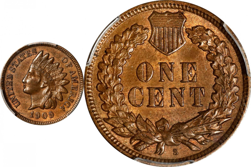 1909-S Indian Cent. MS-62 BN (PCGS).
PCGS# 2238. NGC ID: 2298.

Estimate: $10...