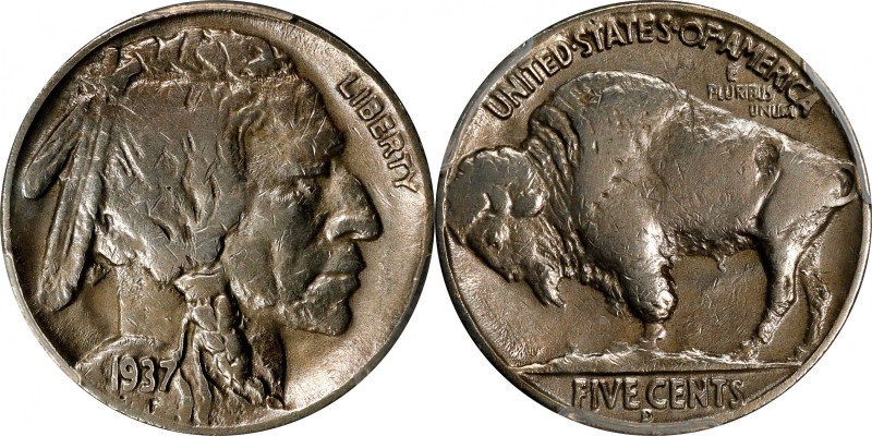 1937-D Buffalo Nickel. FS-901. 3-Legged. VF Details--Surfaces Smoothed (PCGS).
...