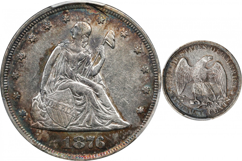 1876 Twenty-Cent Piece. BF-2. Rarity-2. Doubled Die Reverse. AU-50 (PCGS).
PCGS...