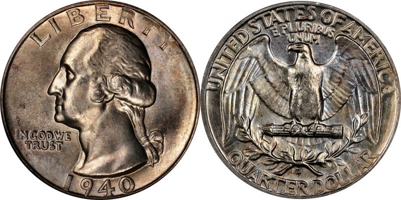 1940-D Washington Quarter. Doubled Die Obverse. MS-64 (NGC).
A different variet...