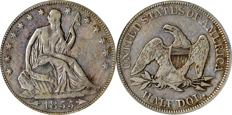 1855/54 Liberty Seated Half Dollar. Arrows. WB-102. VF-20 (PCGS).
PCGS# 6282.
...