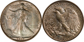 1917 Walking Liberty Half Dollar. MS-65 (PCGS).
PCGS# 6569. NGC ID: 24PP.
From the Abigail Collection, Part III.

Estimate: $755