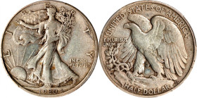 1920-D Walking Liberty Half Dollar. VF-30 (PCGS).
PCGS# 6581. NGC ID: 24R4.
From the Abigail Collection, Part III.

Estimate: $300