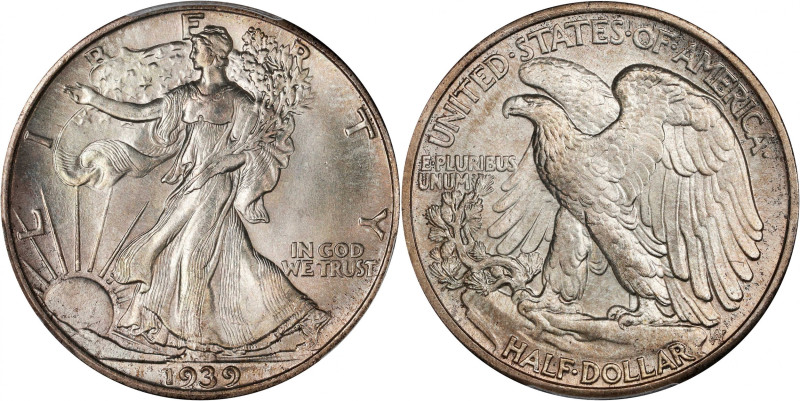 1939 Walking Liberty Half Dollar. MS-66 (PCGS).
PCGS# 6606. NGC ID: 24RW.
From...