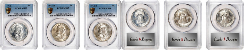 Lot of (3) Mint State 1962-Dated Franklin Half Dollars. (PCGS).
Included are: 1...