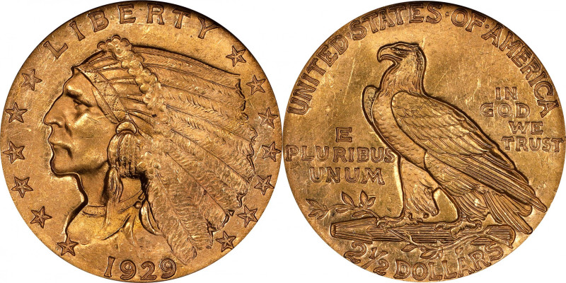 1929 Indian Quarter Eagle. MS-64 (NGC).
PCGS# 7953. NGC ID: 289F.

Estimate: ...