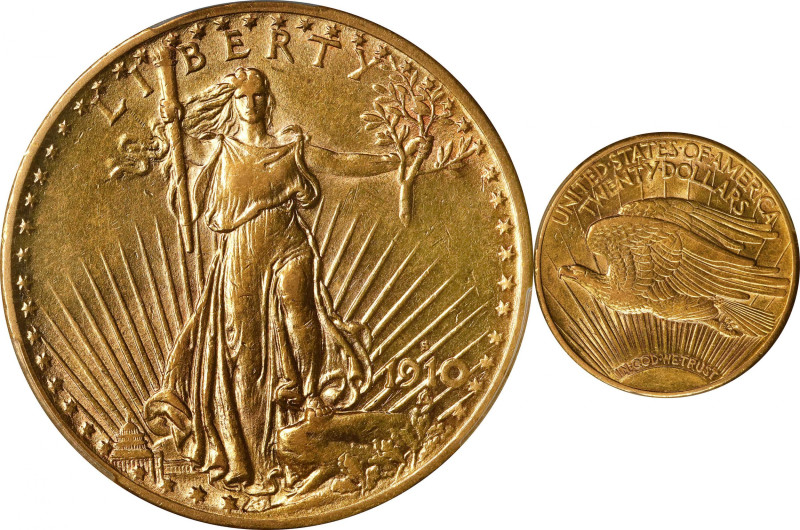 1910-S Saint-Gaudens Double Eagle. AU Details--Scratch (PCGS).
PCGS# 9156. NGC ...