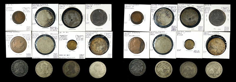 Lot of (12) Contemporary Counterfeits of 19th Century U.S. Coins.
Included are:...