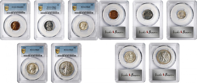 1940 Proof Set. (PCGS).
All examples are individually graded and encapsulated. ...