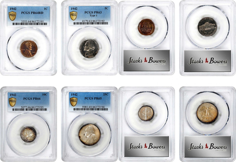 Partial 1942 Proof Set. (PCGS).
All examples are individually graded and encaps...