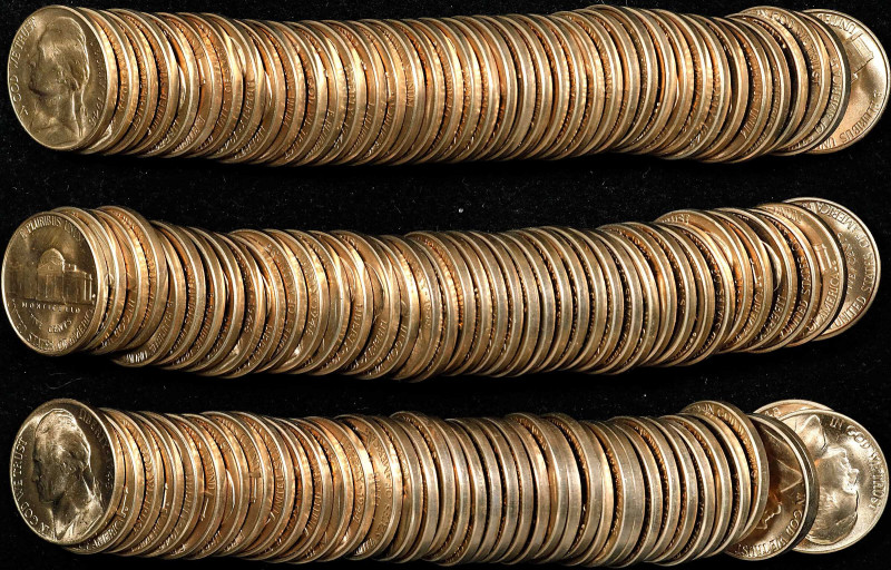 Lot of (3) Rolls of 1948-D Jefferson Nickels. Mint State (Uncertified).
All are...