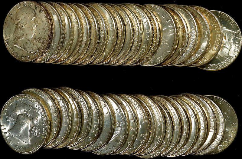 Lot of (2) Rolls of 1961 Franklin Half Dollars. Mint State (Uncertified).
Both ...