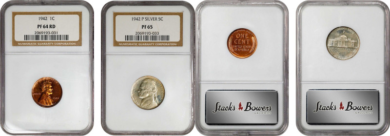 Lot of (2) Proof 1942-Dated Coins. (NGC).
Included are: Lincoln cent, Proof-64 ...