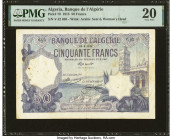 Algeria Banque de l'Algerie 50 Francs 19.9.1913 Pick 79 PMG Very Fine 20. Seen on this pretty note is a scarce, early date. The first example to be ad...