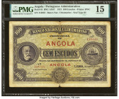 Angola Banco Nacional Ultramarino 100 Escudos 1.1.1921 Pick 61 PMG Choice Fine 15. An impressive large sized, high denomination that is the sole grade...