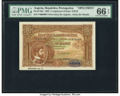 Angola Republica Portuguesa 5 Angolares 14.8.1926 Pick 66s Specimen PMG Gem Uncirculated 66 EPQ. This lone graded example speaks volumes to why the 19...