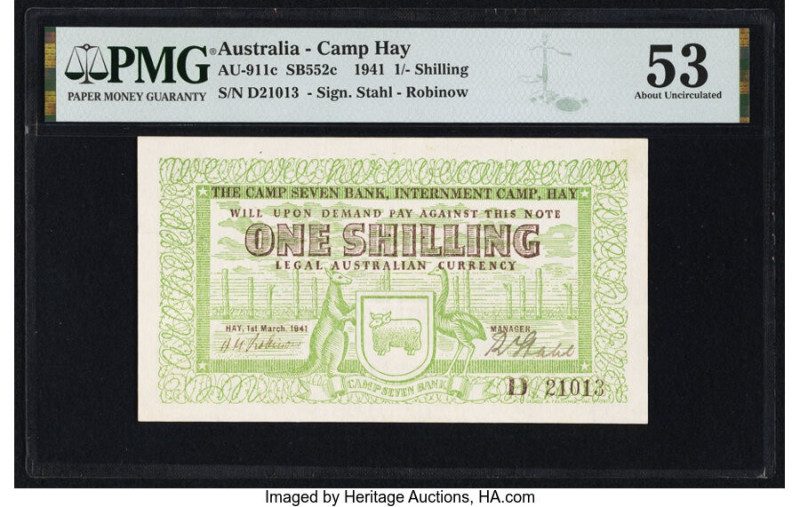 Australia The Camp Seven Bank, Camp Hay 1 Shilling 1.3.1941 Pick UNL PMG About U...