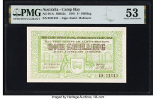 Australia The Camp Seven Bank, Camp Hay 1 Shilling 1.3.1941 Pick UNL PMG About Uncirculated 53. The Hay Internment and POW Camps in remote Australia w...