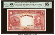 Bahamas Bahamas Government 10 Shillings 1936 (ND 1947) Pick 10d PMG Gem Uncirculated 65 EPQ. Pack fresh originality is easily seen on this final signa...