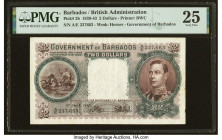 Barbados Government of Barbados 2 Dollars 1.7.1943 Pick 3b PMG Very Fine 25. Despite the fact that this is the second smallest denomination in the Kin...