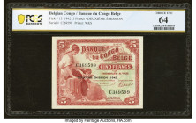 Belgian Congo Banque du Congo Belge 5 Francs 10.6.1942 Pick 13 PCGS Banknote Choice UNC 64. Belgian Congo's square 5 Francs banknote is popular among ...