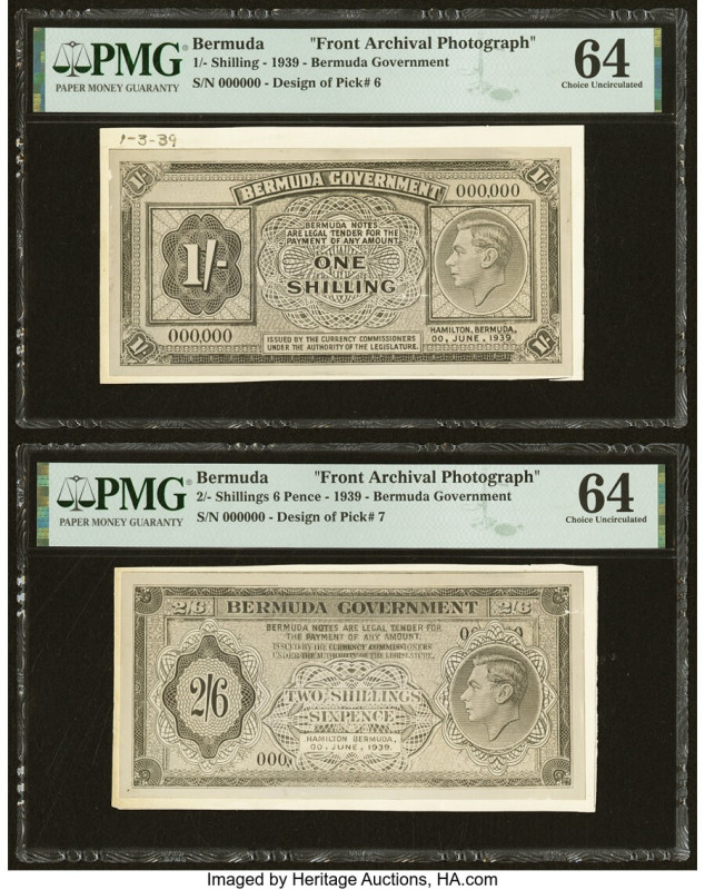 Bermuda Bermuda Government 1; 2 Shilling/s 1939 Design of Pick 6; 7 Two Front Ar...