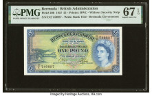 Bermuda Bermuda Government 1 Pound 1.5.1957 Pick 20b PMG Superb Gem Unc 67 EPQ. At the time of cataloging, this stunning 1 Pound note is tied for the ...