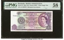 Bermuda Bermuda Government 10 Pounds 28.7.1964 Pick 22 PMG Choice About Unc 58. Bermuda's 10 Pound note is a scarce and popular type from the final se...