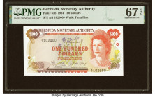 Bermuda Monetary Authority 100 Dollars 14.11.1984 Pick 33b PMG Superb Gem Unc 67 EPQ. Larger denominations have become increasingly tough to obtain in...