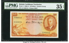 British Caribbean Territories Currency Board 10 Dollars 28.11.1950 Pick 4 PMG Choice Very Fine 35 EPQ. High grade and pleasing King George VI notes fr...