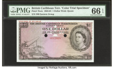 British Caribbean Territories Currency Board 1 Dollar ND (1958-64) Pick 7bcts Color Trial Specimen PMG Gem Uncirculated 66 EPQ. A lovely Color Trial n...