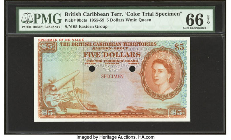 British Caribbean Territories Currency Board 5 Dollars ND (1955-59) Pick 9bcts C...