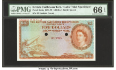 British Caribbean Territories Currency Board 5 Dollars ND (1955-59) Pick 9bcts Color Trial Specimen PMG Gem Uncirculated 66 EPQ. A stunning example of...